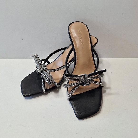BCBGeneration Selma Rhinestone Embellished Dressy Bow Heel Sandals Size 8.5 - Picture 2 of 13
